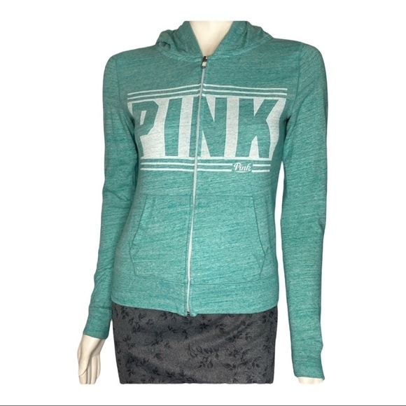 Pink Victoria’s Secret Hooded Zip Up Jacket Sz XS - Picture 1 of 5